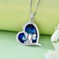 wholesale 925 Sterling Silver Elephant Necklace with Heart Crystal for Women - Elegant & Hypoallergenic Jewelry, Lucky Gift for Mom Wife Daughter-0-4