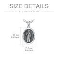 wholesale 925 Sterling Silver Oval St. Jude Medal Necklace with Praying Hands and Cross Design-0-2
