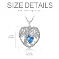 TOUPOP Sterling Silver Topaz Tree Of Life Pendant Necklace-0-5