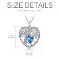 TOUPOP Sterling Silver Topaz Tree Of Life Pendant Necklace-0-5