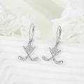 wholesale Rose Gold 925 Sterling Silver Crossed Clubs and Golf Ball Stud Earrings for Women Golfer Gift Ideas-0-10