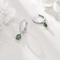wholesale 925 Sterling Silver Teardrop Green Moss Agate Hoop Earrings Gemstone s for Her-0-4