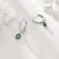 wholesale 925 Sterling Silver Teardrop Green Moss Agate Hoop Earrings Gemstone s for Her-0-4