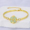 wholesale 14K Gold Plated Sterling Silver Jade Bracelet for Women Lotus Sunflower Tree of Life Hummingbird Dragonfly Bee Butterfly Cat Birthday Mothers Day Gifts for Mom Grandma-0-3