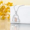 wholesale 925 Sterling Silver Mom Heart Shape Animal Pendant Necklaces for Women Girls Family Love Gift-0-114