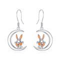 wholesale 925 Sterling Silver Rabbit And Moon Earrings-0-0