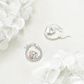 wholesale 925 Sterling Silver Bunny Headphones Hoop Earrings - Cute Small  for Women & Girls-0-5