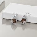 wholesale 925 Sterling Silver Teardrop Earrings Wholesale With Blue Gemstone And Scroll Design-0-9