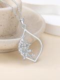 wholesale 925 Sterling Silver Floral Drop Pendant Necklaces with Enamel Flowers s for Women Girls-0-2