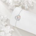wholesale 925 Sterling Silver Heart Pendant With Girl Dog Enamel Charm Bracelet-0-1