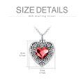wholesale 925 Sterling Silver Heart Cremation Urn Necklace Oxidized Floral Amethyst Memorial Pendant-0-15