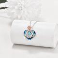 wholesale 925 Sterling Silver Crystal Rose Flower Heart Necklace Gifts for Grandma Birthday Jewelry-0-4