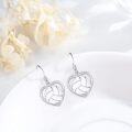 wholesale 925 Sterling Silver Heart-Shaped Volleyball Drop Earrings Sporty Gift for Her-0-5
