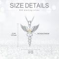 wholesale 925 Sterling Silver Lab-Grown Cubic Zirconia Medical Symbol Pendant Necklaces with Wings and Snakes for Doctors' Graduation Gift-0-5