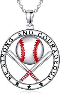 wholesale 925 Sterling Silver Baseball Pendant Necklace Sport s for Women Girls-Baseball