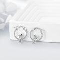 wholesale 925 Sterling Silver Raven Bird Huggie Hoop Earrings for Women Girls Minimalist  3cm Diameter-0-4