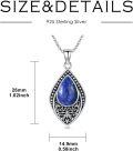 wholesale Sterling Silver Moonstone Turquoise Onyx Larimar Moss Agate Filigree Teardrop Pendant Necklace-0-9