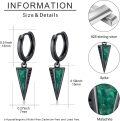 wholesale 925 Sterling Silver Green Stone Triangle Drop Earrings for Women Punk Style s-0-5