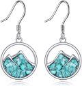 wholesale 925 Sterling Silver Turquoise Mountain Shape Natural Stone Dangle Earrings for Women Gifts-0-0