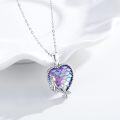 wholesale 925 Sterling Silver Mermaid Scales Heart-Shaped Pendant Necklace for Women - Valentine's Day Gifts-0-1