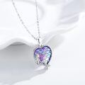 wholesale 925 Sterling Silver Mermaid Scales Heart-Shaped Pendant Necklace for Women - Valentine's Day Gifts-0-1