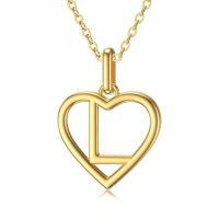 wholesale 14k Gold Heart Pendant Necklace Wholesale With Initial S-L
