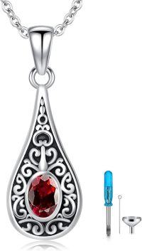 wholesale Sterling Silver Teardrop Urn Necklace for Ashes Men Women-04-01-Teardrop-January-04-01-Teardrop-January-04-01-Teardrop-January+Text-04-01-Teardrop-January+Text