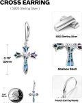 wholesale 925 Sterling Silver Abalone Shell Tulip Cross Drop Earrings for Women-0-3