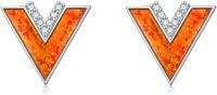 wholesale Sterling Silver Opal V Shape Stud Earrings for Women Minimalist-style 8