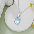 wholesale 925 Sterling Silver Moonstone Dog Pendant Necklace for Women - Memorial s-0-2