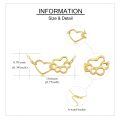 wholesale 14K Gold Heart & Paw Print Charm Necklace - Minimalist s for Her-0-3