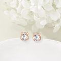 wholesale 925 Sterling Silver Hamster Animal Stud Earrings Hoop  for Her-0-3