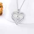 TOUPOP Sterling Silver Heart Initial A-Z Letter Pendant Necklace-0-5