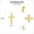 wholesale 14K Gold Cross Drop Earrings - Hooks Elegant Religious Gift for Her-0-2