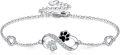 wholesale 925 Sterling Silver Heart & Dog Paw Charm Infinity Chain Ankle Anklet for Women-0-0