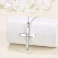 wholesale 925 Sterling Silver Cross Pendant with Round Cut Cubic Zirconia Stone Necklace for Women-0-2