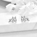 wholesale 925 Sterling Silver French Bulldog Stud Earrings - Adorable Dog  for Her-0-2