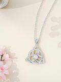 wholesale 925 Sterling Silver 925 with Moissanite Triquetra Pendant Necklace for Women-0-4
