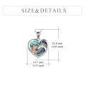 wholesale 925 Sterling Silver Abalone Shell Heart Key Pendant Necklaces for Women Gifts-0-15