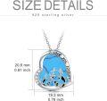 wholesale 925 Sterling Silver Turquoise Stone Mother's Love Heart Pendant Necklace for Mom Gifts-0-4