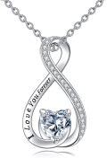 wholesale 925 Sterling Silver Love You Forever Heart Infinity Pendant Necklace s for Women-0-0
