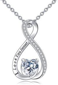 wholesale 925 Sterling Silver Love You Forever Heart Infinity Pendant Necklace s for Women-Infinity Heart