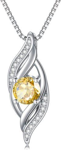 wholesale 925 Sterling Silver Birthstone Infinity Necklace for Women Love Jewelry Gift-11-Nov.-Citrine