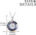 wholesale 925 Sterling Silver Rainbow Crystal Compass Pendant Necklace for Women's Graduation Gifts-0-5