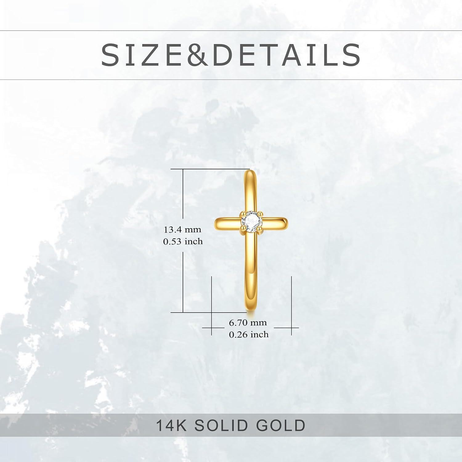 wholesale 14K Gold Cross Shape Post Back Huggie Hoops for Women-0-3