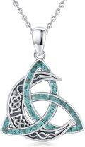 wholesale 925 Sterling Silver Turquoise Celtic Knot Pendant Necklaces for Women and Men-0-0