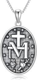 wholesale Sterling Silver Religious Medal Pendant Necklace for Women Men-0-3