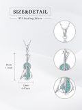 wholesale 925 Sterling Silver & Turquoise Violin Necklace, 0.78x0.87 Music Pendant, 18+2 Adjustable Chain, Gift for Musicians-0-5