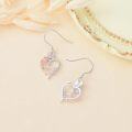 wholesale TOUPOP Rose Heart Earrings For Women Sterling Silver Butterfly Initial L Letter Drop Dangle Earrings Anniversary Birthday Christmas Jewelry Gifts For Her Wife Girlfriend Mom -0-4
