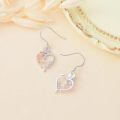 TOUPOP Sterling Silver Rose Heart Butterfly Initial L Letter Drop Dangle Earrings-0-4